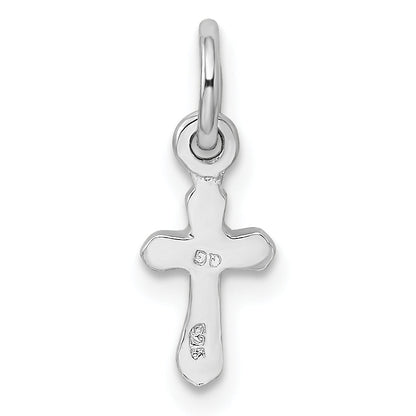 Sterling Silver Rh-Pltd Child'S Dec Blue Preciosca Crystal Cross Pendant