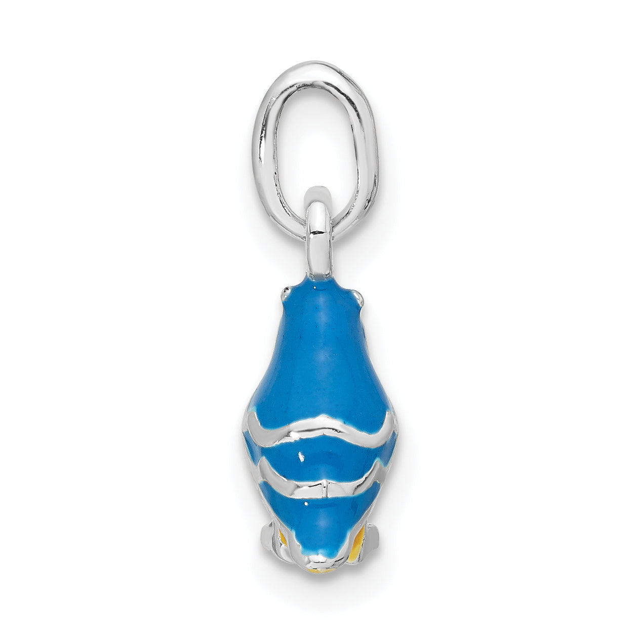 Sterling Silver 3D Enamel Bird Kid'S Pendant