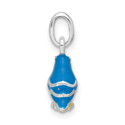 Sterling Silver 3D Enamel Bird Kid'S Pendant