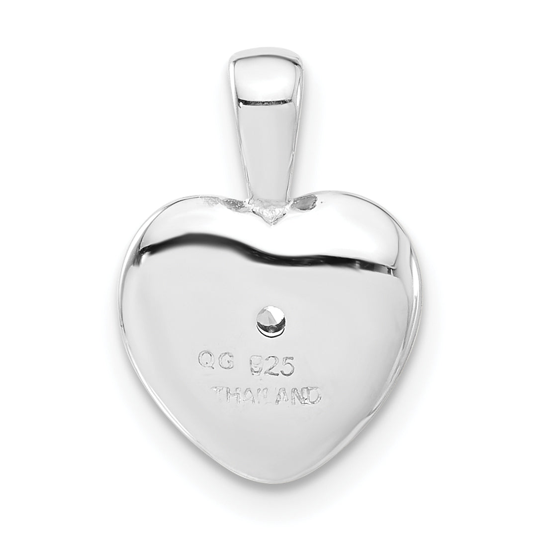 Sterling Silver Polished Cz Heart Pendant