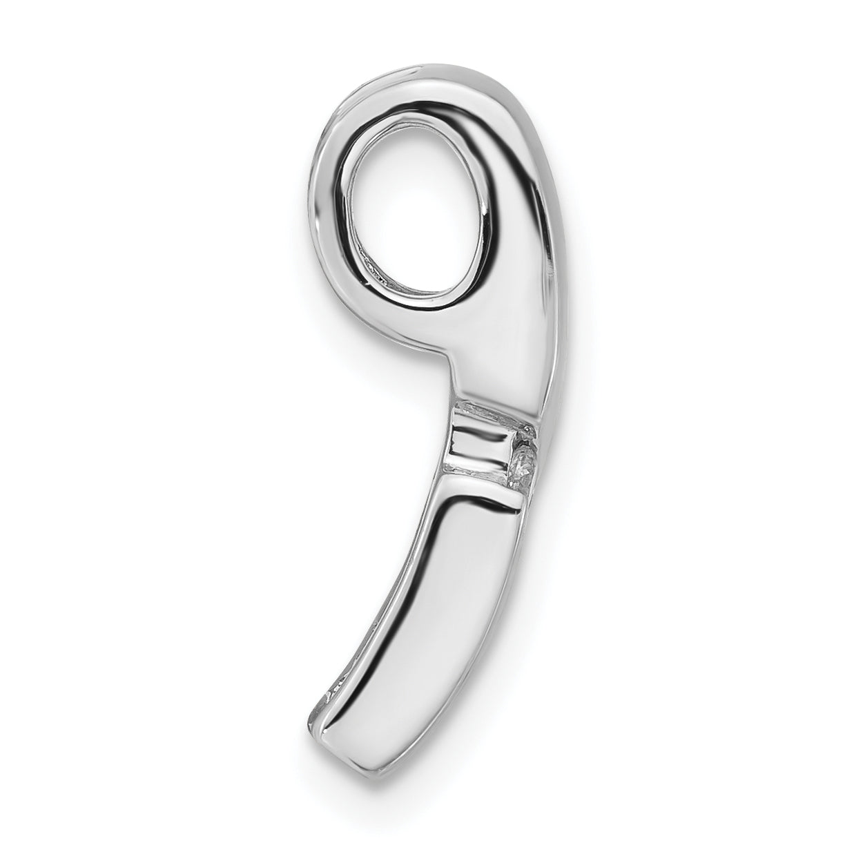 Sterling Silver Brushed Cz Slide