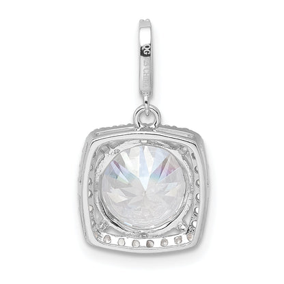 Sterling Silver Rhodium-Plated Polished Cz Pendant