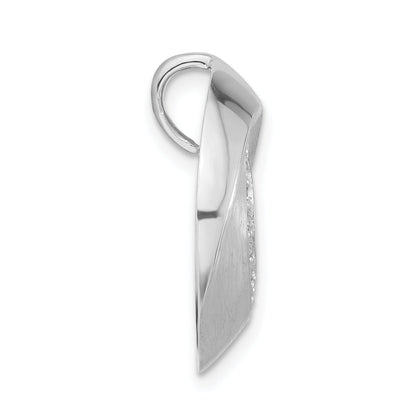 Sterling Silver Polished & Brushed Cz Circle Slide Pendant