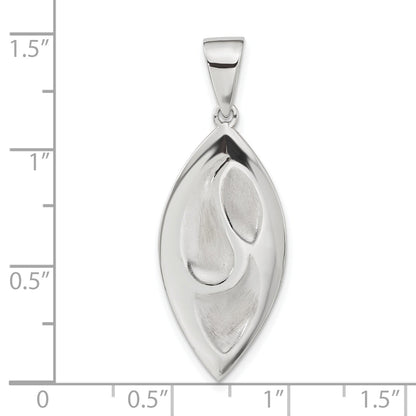 Sterling Silver Rhodium-Plated Polished & Satin Fancy Pendant