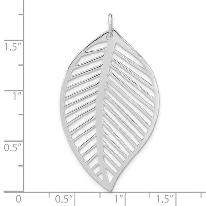 Sterling Silver Polished Cutout Leaf Pendant