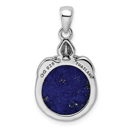 Sterling Silver Rhodium-Plated Lapis Lazuli Pendant