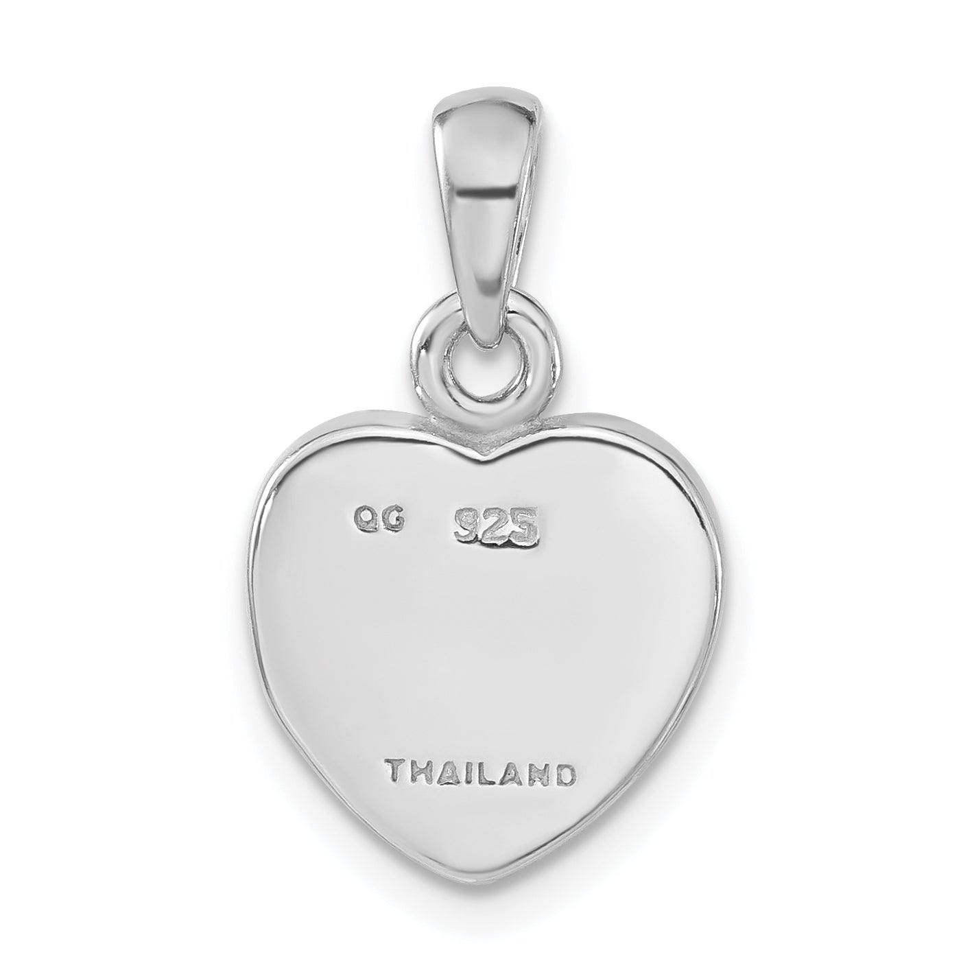 Sterling Silver Polished Pink Crystal Heart Pendant