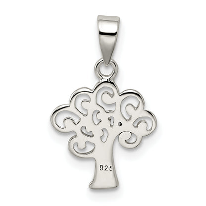 Sterling Silver Polished Tree Pendant