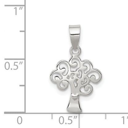 Sterling Silver Polished Tree Pendant