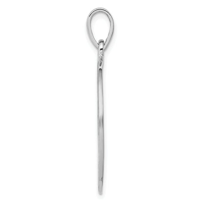 Sterling Silver Rhodium-Plated Polished Circle W/Tree Pendant