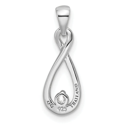 Sterling Silver Rhodium-Plated W/Cz Pendant