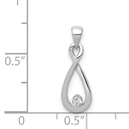 Sterling Silver Rhodium-Plated W/Cz Pendant