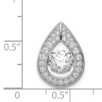 Sterling Silver Platinum-Plated Vibrant Cz Pendant