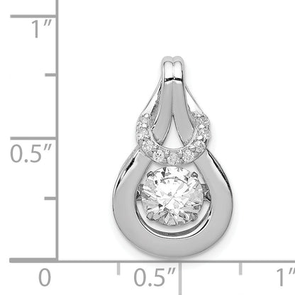 Sterling Silver Platinum-Plated Vibrant Cz Knot Pendant