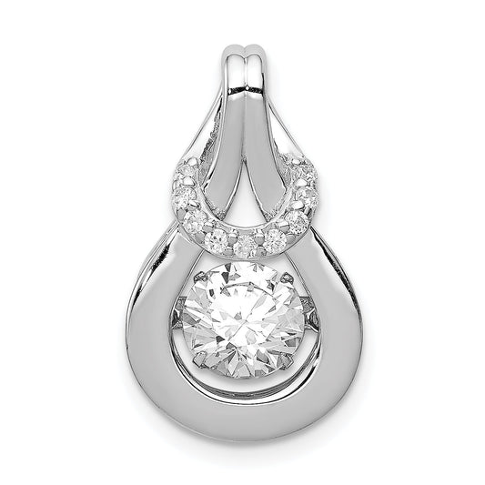 Sterling Silver Platinum-Plated Vibrant Cz Knot Pendant