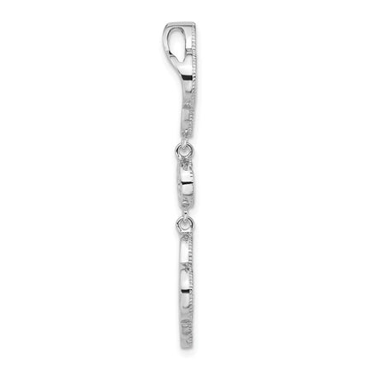 Sterling Silver Polished Fancy Cz Chain Slide