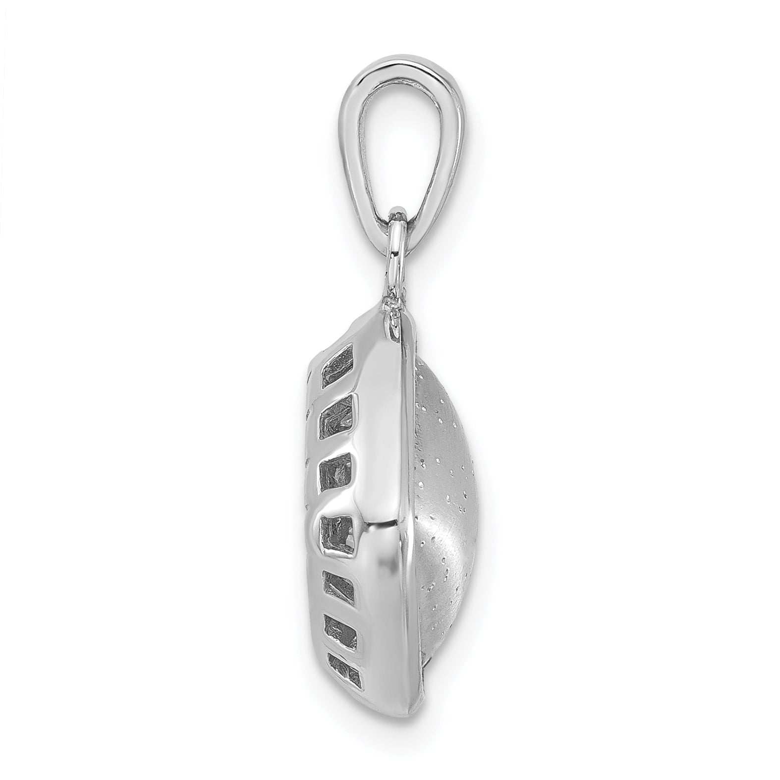 Sterling Silver Polished & Textured Diamond-Shape Pendant