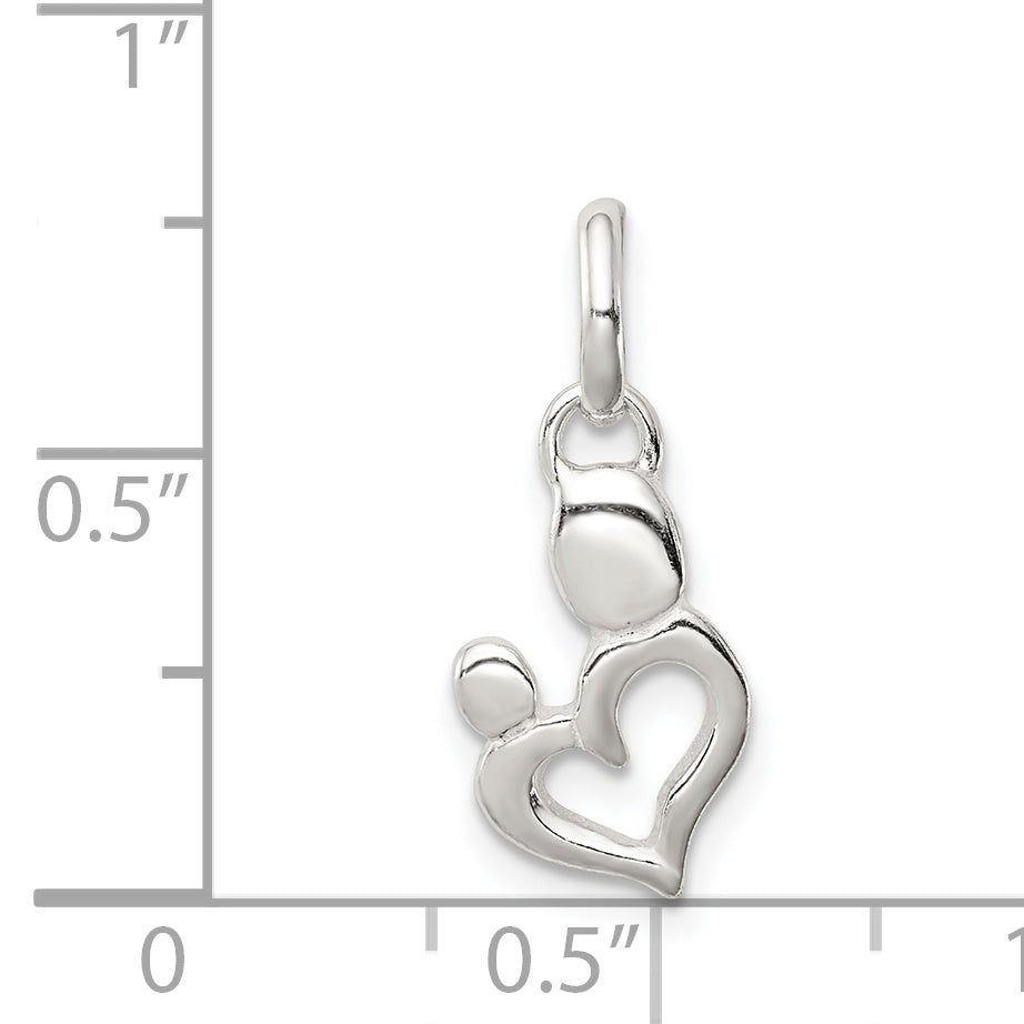 Sterling Silver Polished Heart Charm