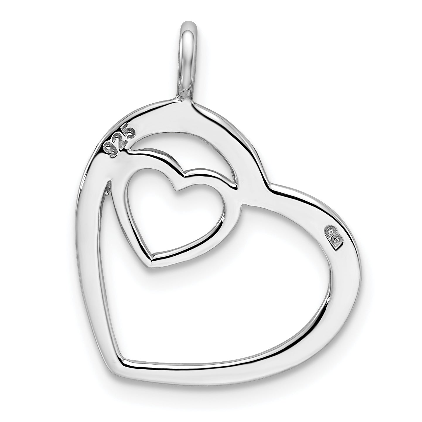 Sterling Silver Rhodium-Plated Heart Pendant