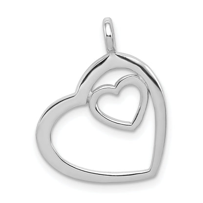 Sterling Silver Rhodium-Plated Heart Pendant