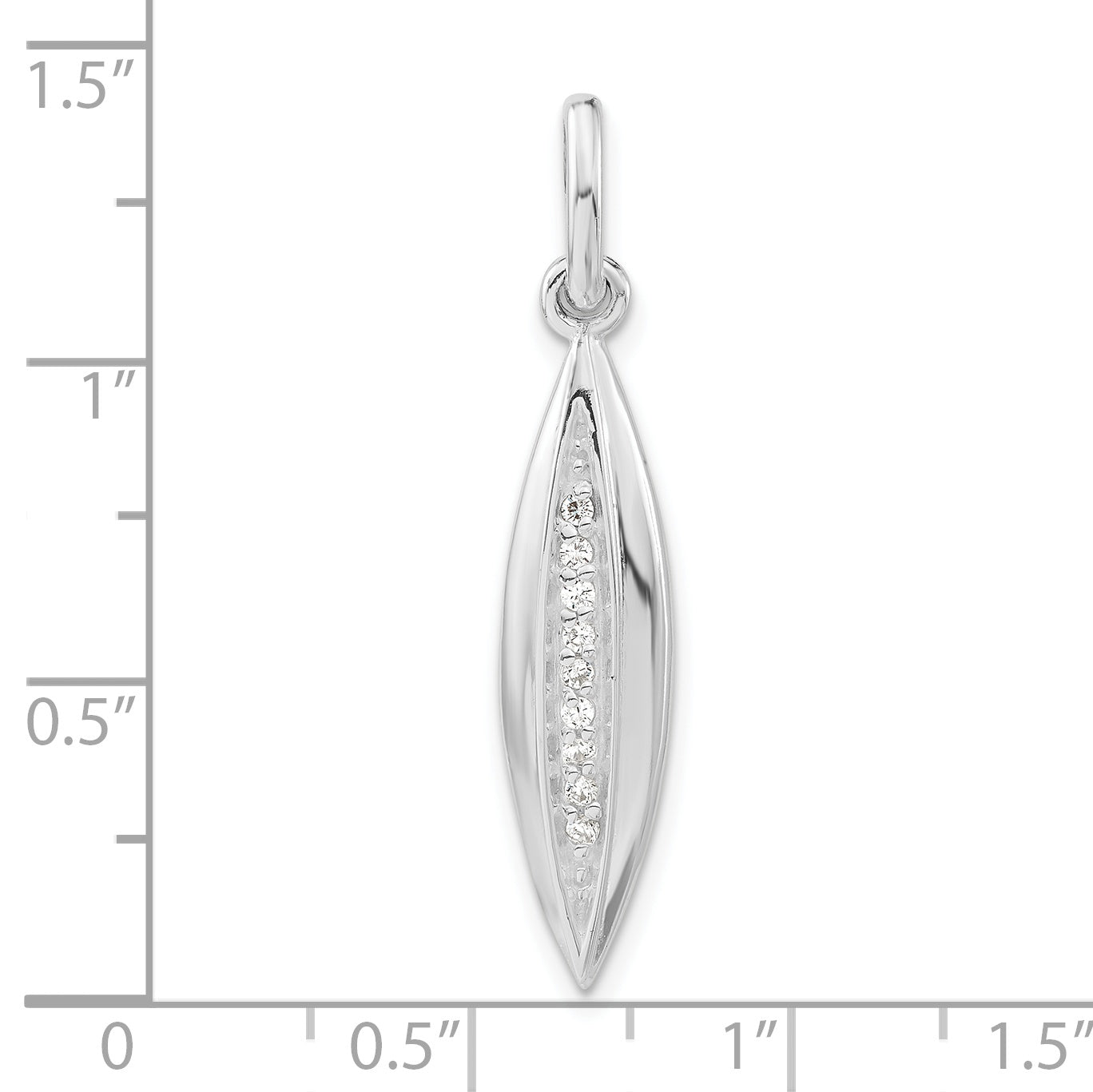 Sterling Silver Polished Cz Pendant