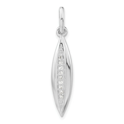 Sterling Silver Polished Cz Pendant
