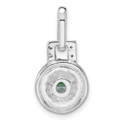 Sterling Silver Polished Topaz And White Cz Pendant