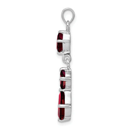 Sterling Silver Rhodium-Plated Garnet Pendant