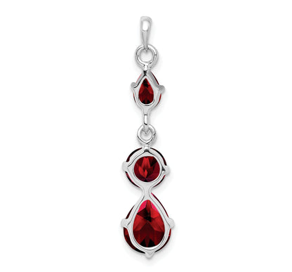 Sterling Silver Rhodium-Plated Garnet Pendant