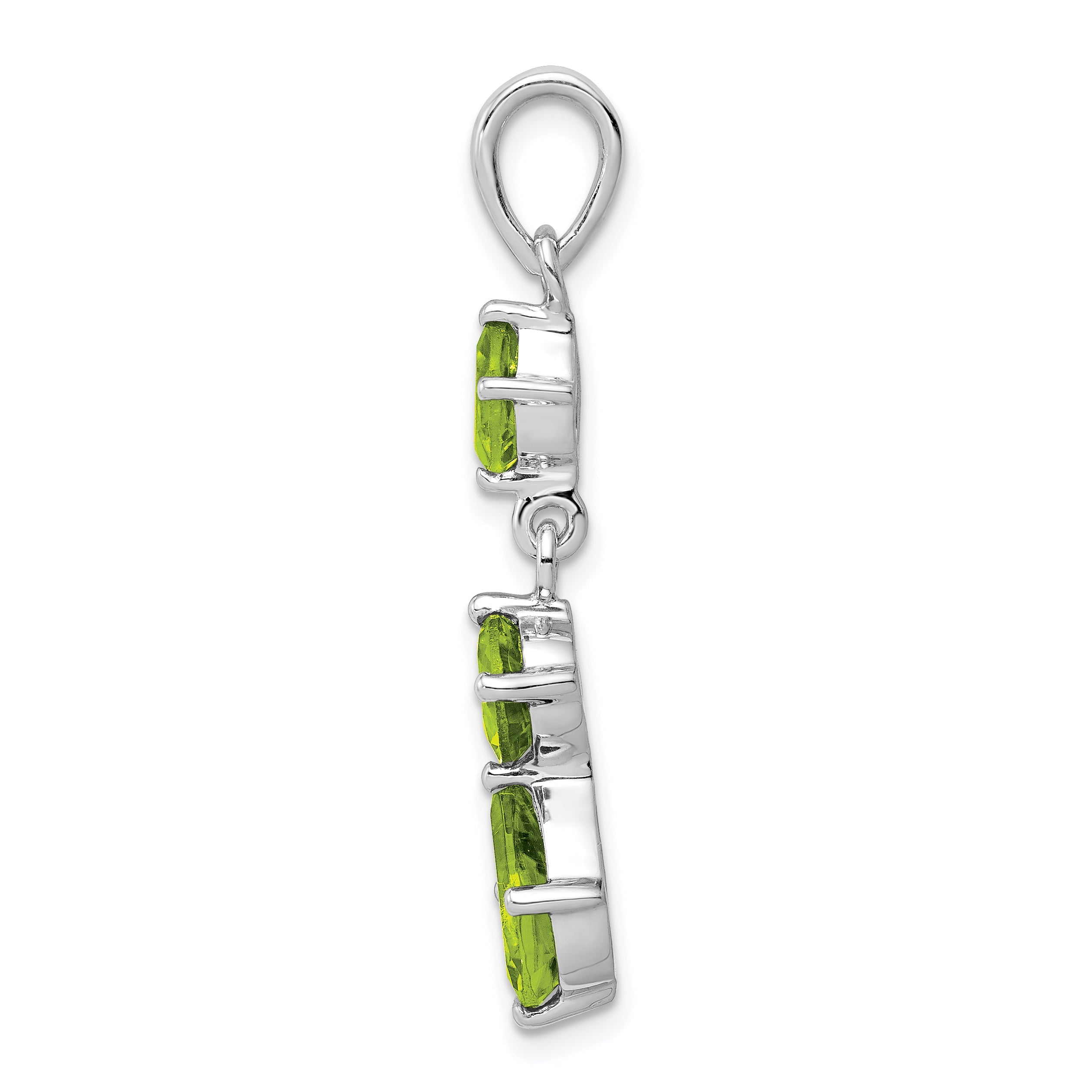 Sterling Silver Rhodium-Plated Peridot Pendant