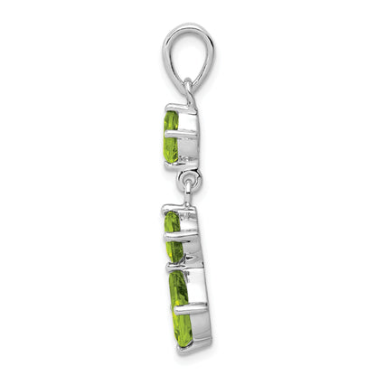 Sterling Silver Rhodium-Plated Peridot Pendant