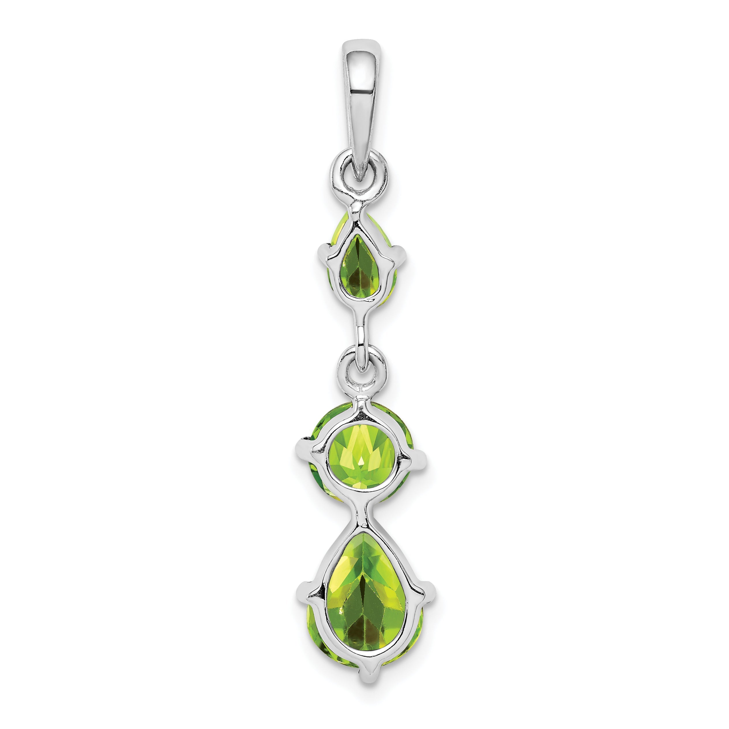 Sterling Silver Rhodium-Plated Peridot Pendant
