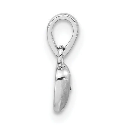 Sterling Silver Polished & Satin Cz Heart Pendant