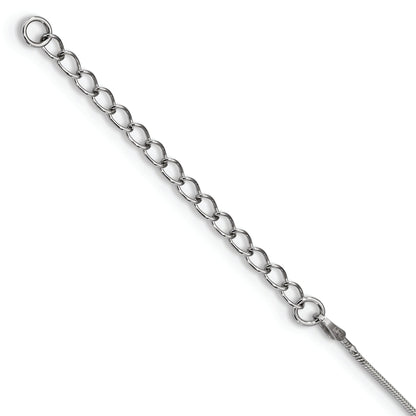 White Night Sterling Silver Rhodium-plated Polished Diamond Blue Diamond Slide 18 inch Necklace with 2 Inch Extender