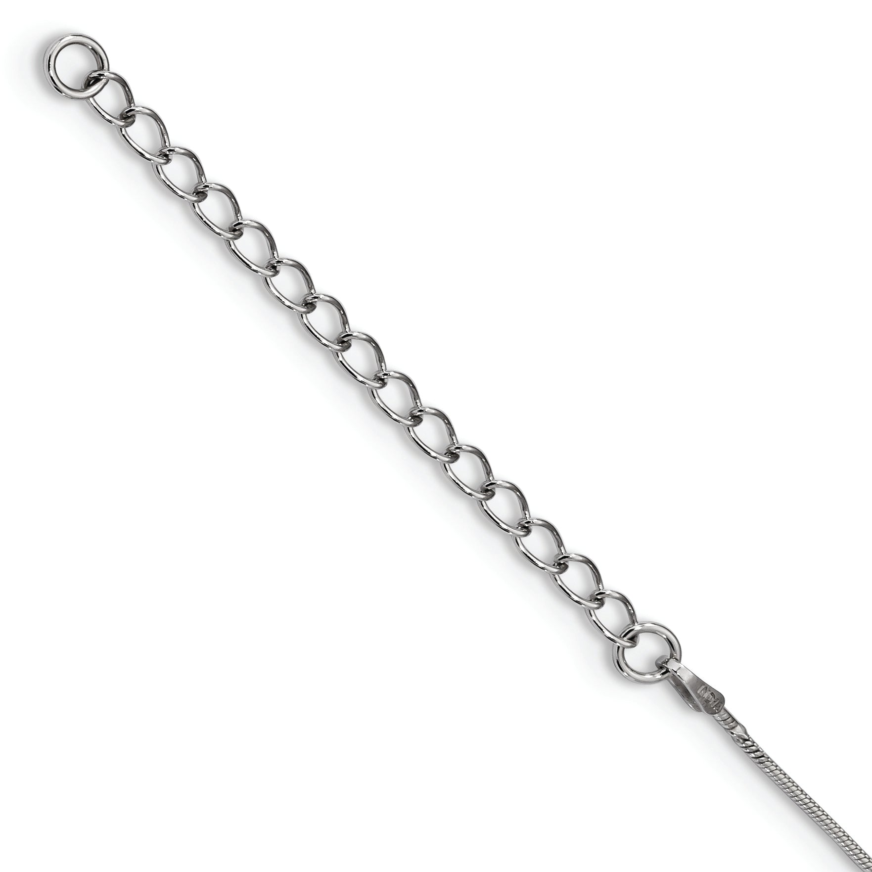 White Night Sterling Silver Rhodium-plated Blue and White Diamond Teardrop 18 Inch Necklace with 2 Inch Extender
