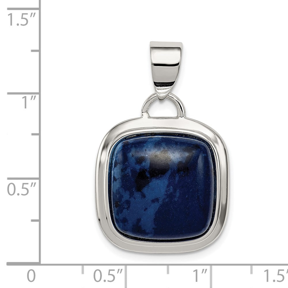 Sterling Silver Rhodium-Plated Sodalite Stone Pendant