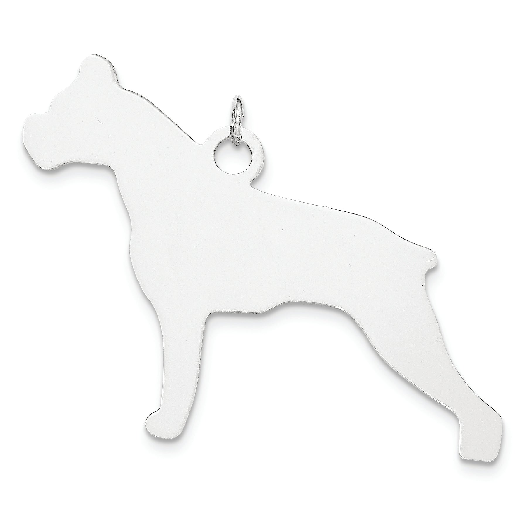 Sterling Silver Ss Toni Tails Engraveable Large Boxer Disc Charm