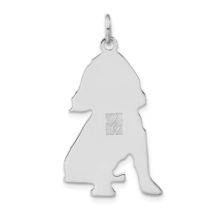 Sterling Silver Polished Engraveable Small Cocker Spaniel Disc Charm