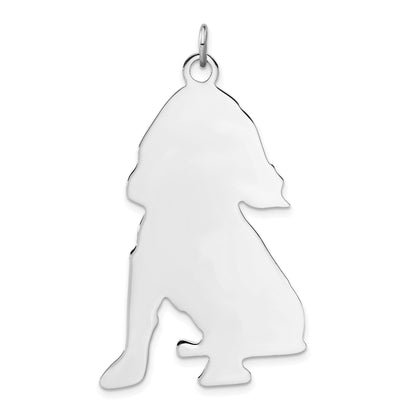 Sterling Silver Polished Engraveable Medium Cocker Spaniel Disc Charm