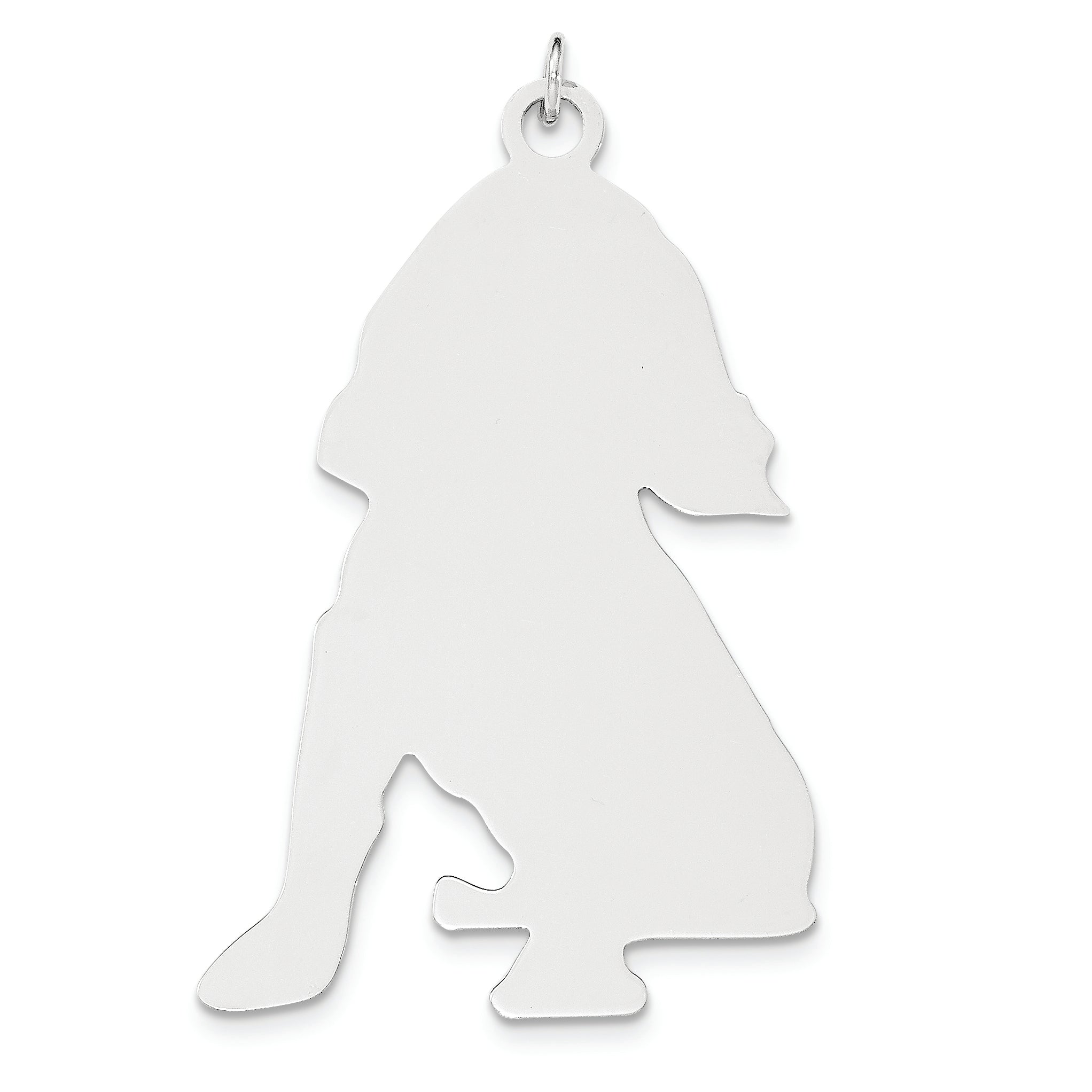 Sterling Silver Ss Toni Tails Engraveable Large Cocker Spaniel Disc Charm