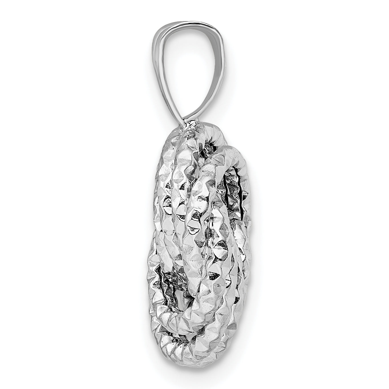 Sterling Silver Rhodium-Plated Textured Love Knot Pendant