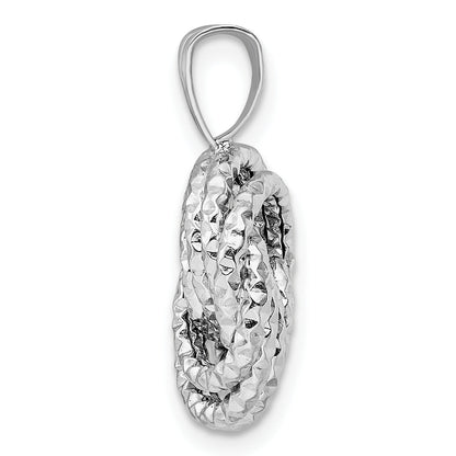 Sterling Silver Rhodium-Plated Textured Love Knot Pendant