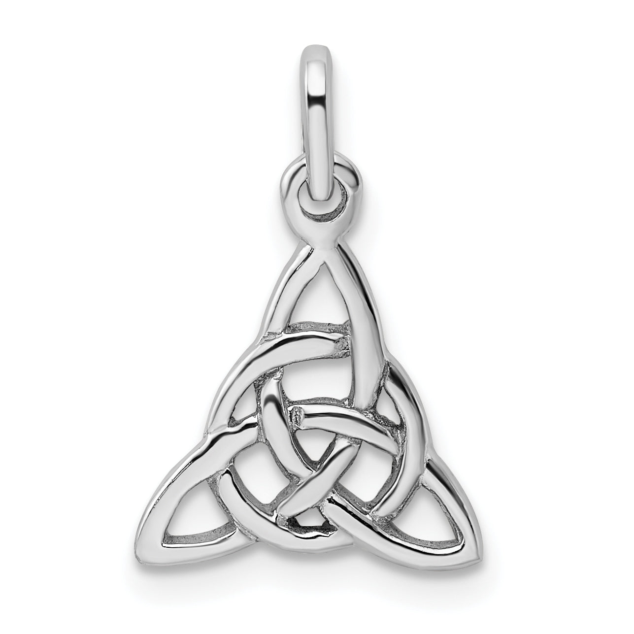 Sterling Silver Rhodium-Plated Polished Trinity Knot Pendant