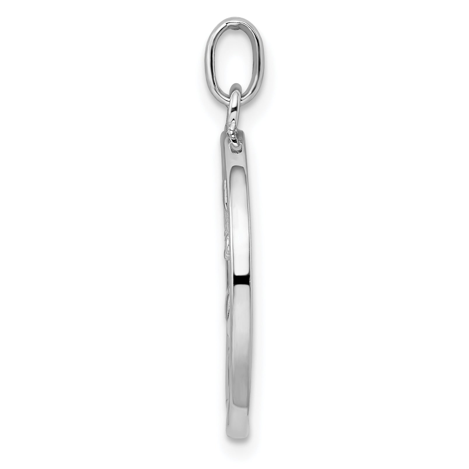 Sterling Silver Rhodium-Plated Polished Bird And Flowers Pendant