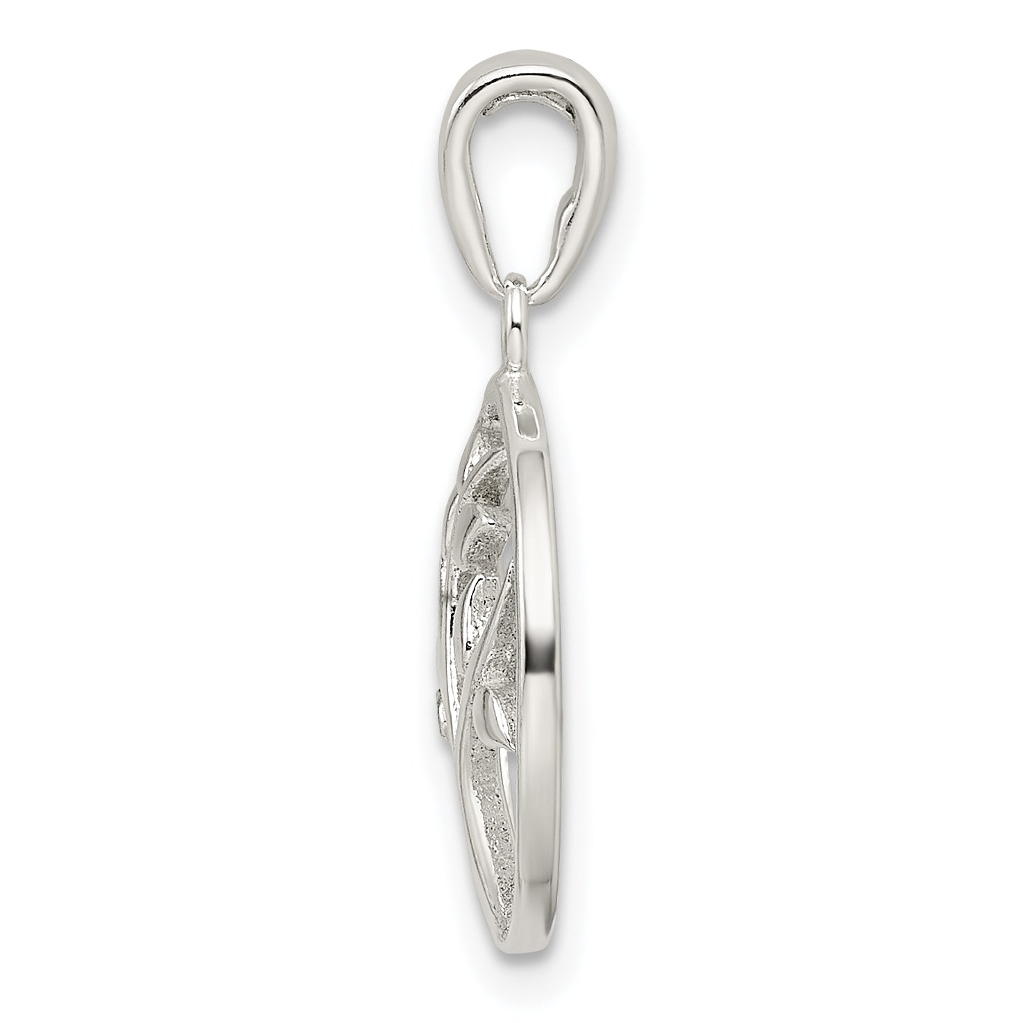 Sterling Silver Polished Tree Pendant