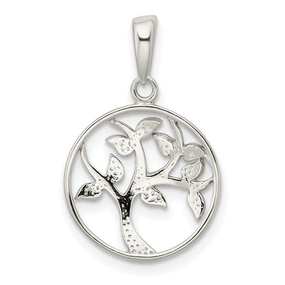 Sterling Silver Polished Tree Pendant