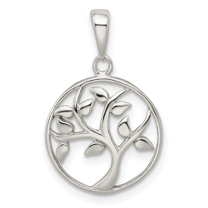 Sterling Silver Polished Tree Pendant