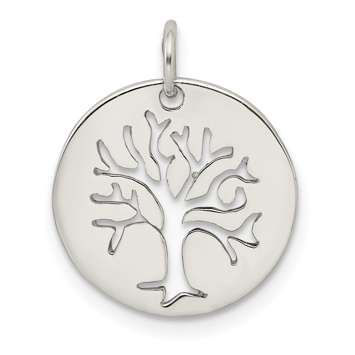 Sterling Silver Polished Tree Cut-Out Charm