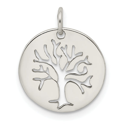 Sterling Silver Polished Tree Cut-Out Charm