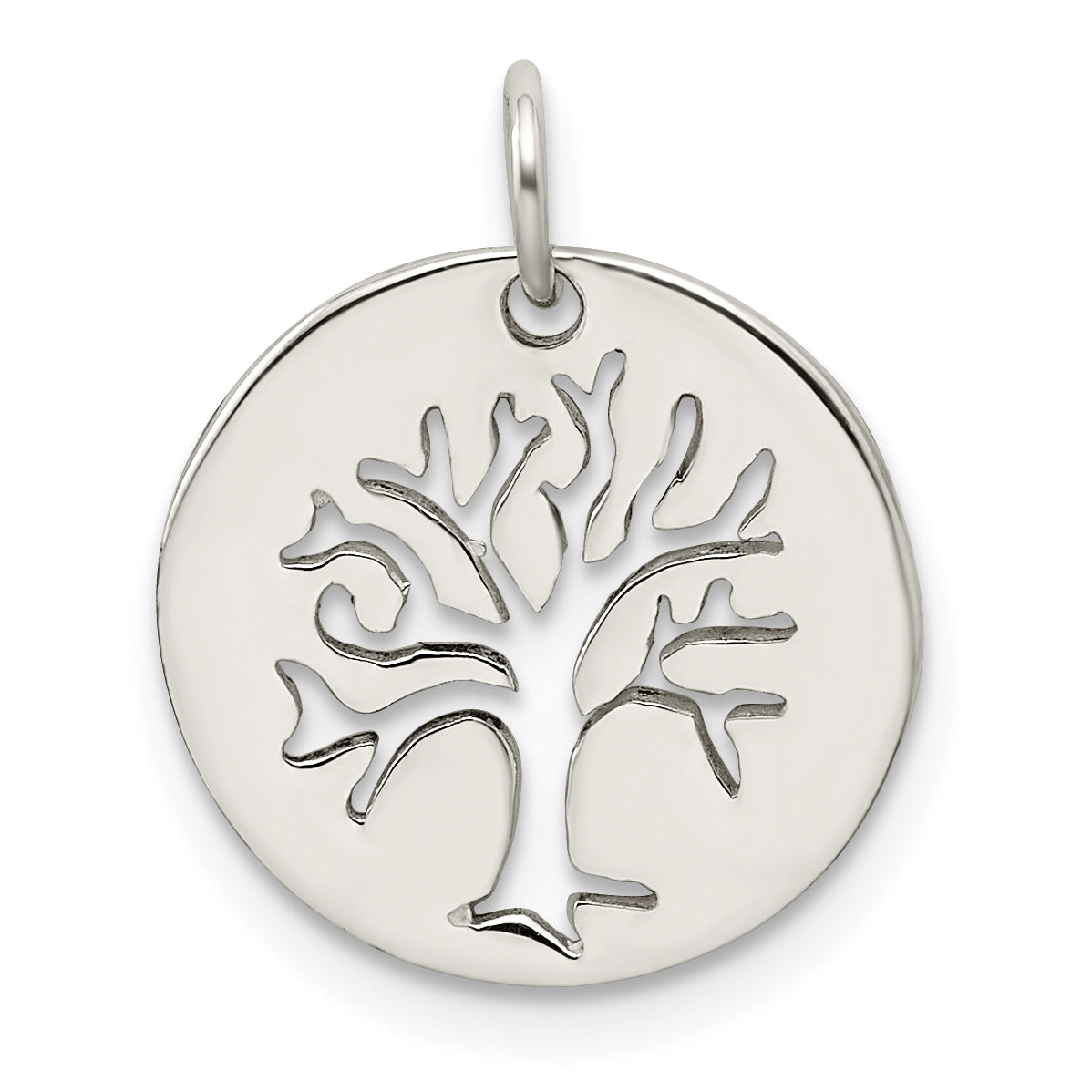 Sterling Silver Polished Tree Cut-Out Charm